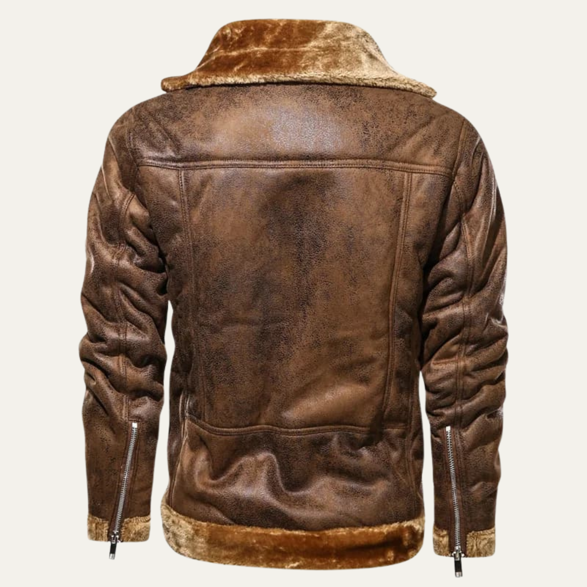 Warm Mens Leather Flight Jacket