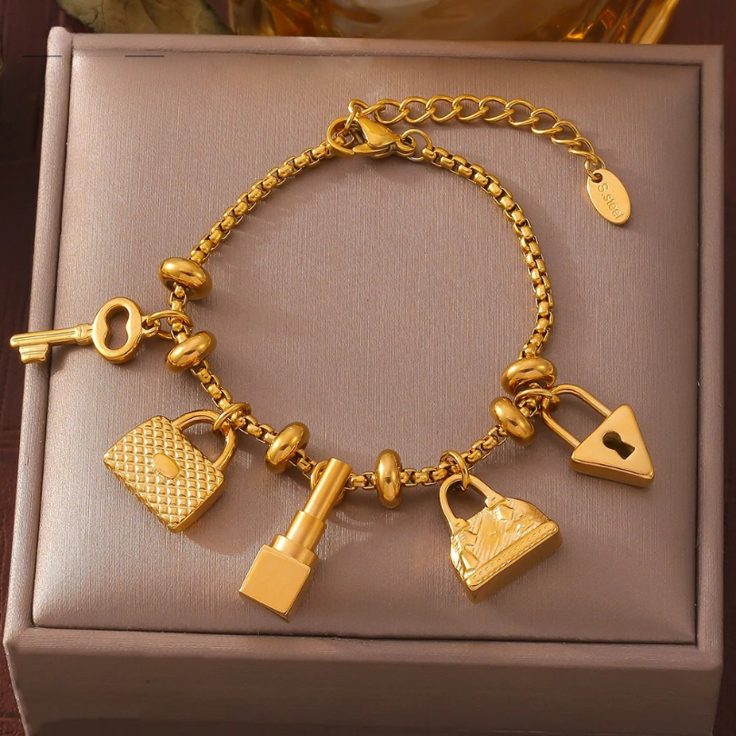 Aurelia Gold Plated Charm Bracelet - OutfitLondon