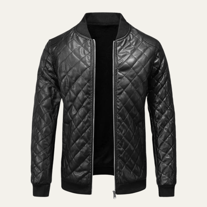 Warm Padded Fake Leather Mens Jacket