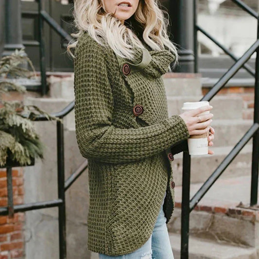 Chic Turtleneck Sweater: Trendy Asymmetric Style - OutfitLondon