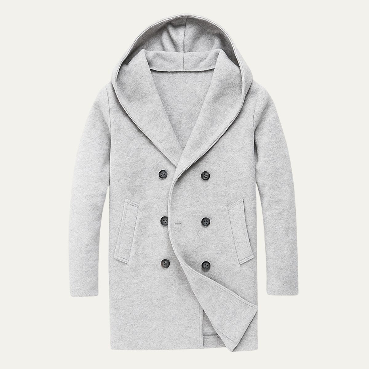 Classic Double Breasted Hooded Mens Trench Coat - OutfitLondon