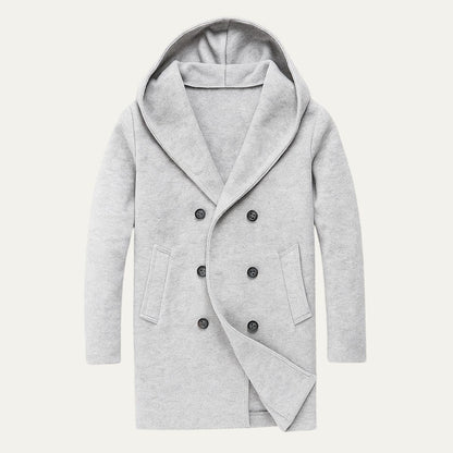 Classic Double Breasted Hooded Mens Trench Coat - OutfitLondon