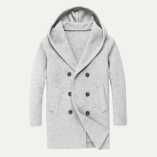 Classic Double Breasted Hooded Mens Trench Coat - OutfitLondon