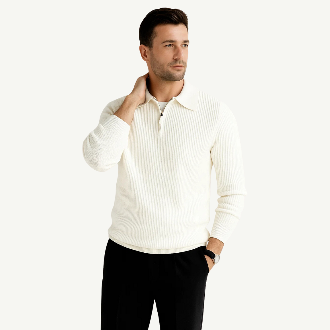 Classic Fit Men's Zip Neck Sweater - OutfitLondon