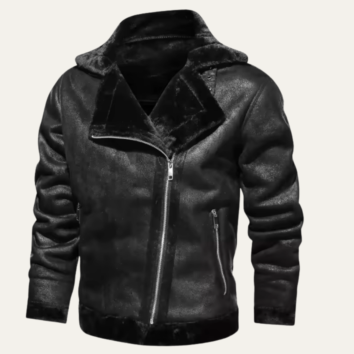 Men's Synthetic Leather Motorcycle Jacket