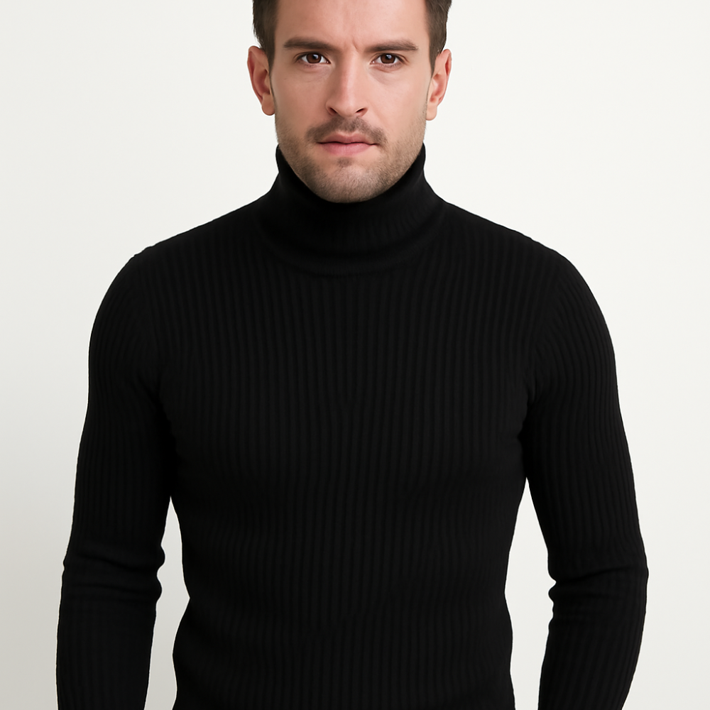 Men's Classic Fit Crew Neck Sweater with Textured Knit - OutfitLondon