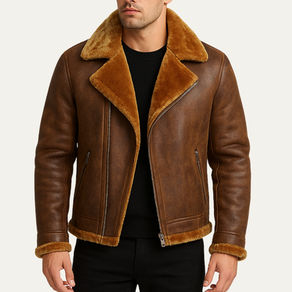 Men's Synthetic Leather Motorcycle Jacket