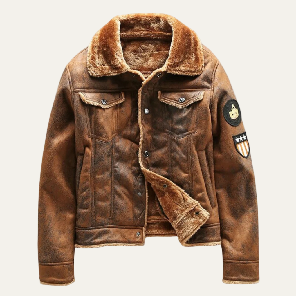 Luxury Suede Leather Biker Jacket for Men