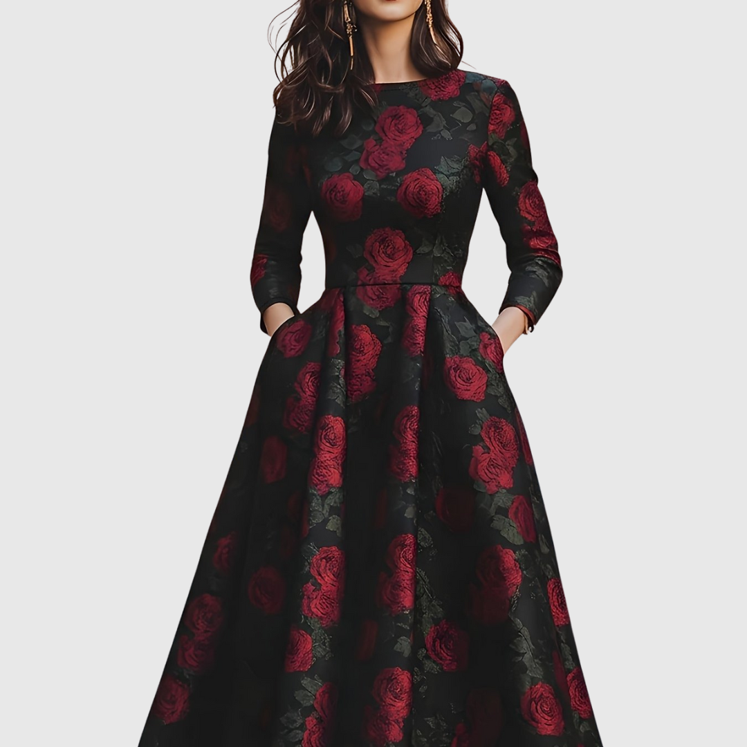 Chic Retro Floral Maxi Dress for Women - OutfitLondon
