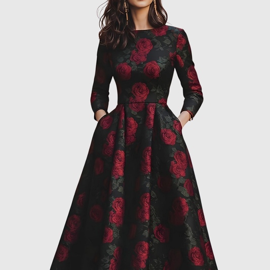 Chic Retro Floral Maxi Dress for Women - OutfitLondon