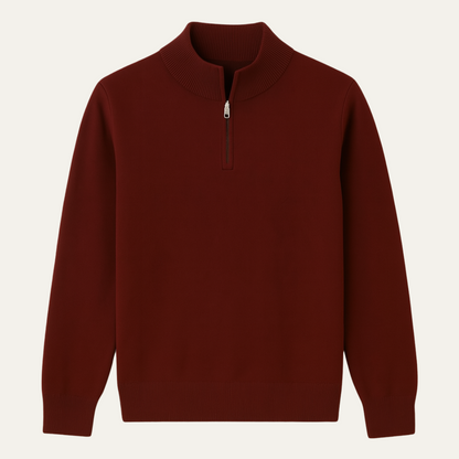 Classic Navy Blue Mens Half Zip Sweater