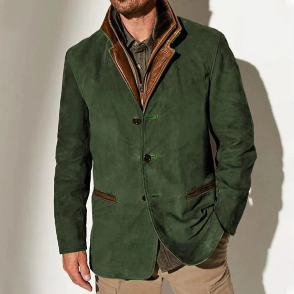 Classic Leather Mens Coat