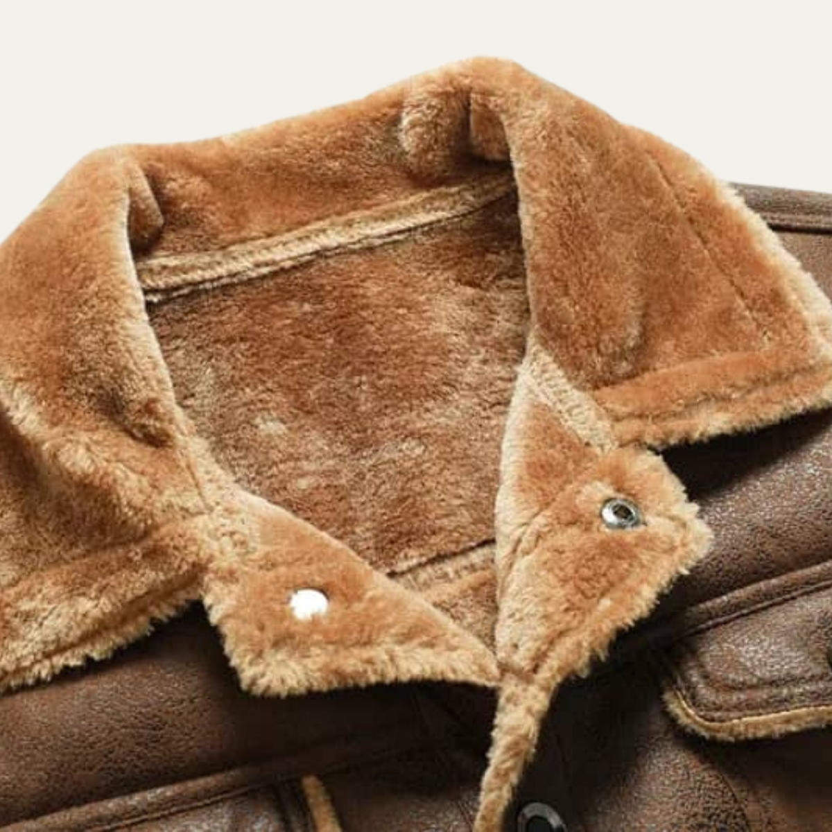Men's Synthetic Leather Insulated Denim Jacket