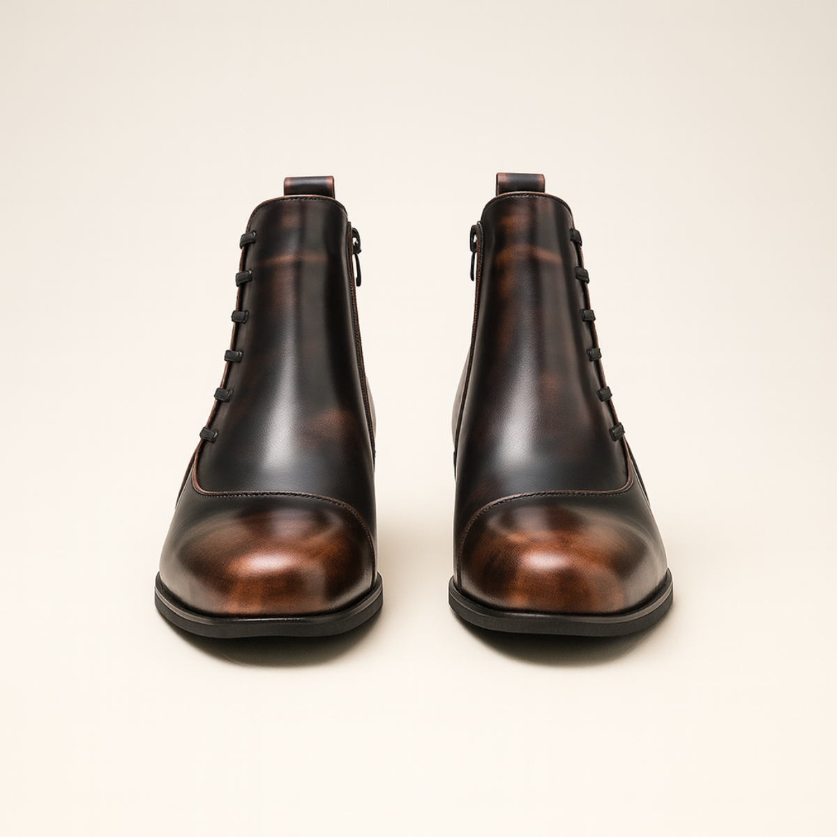 Stylish Men's Black Leather Ankle Chelsea Boots