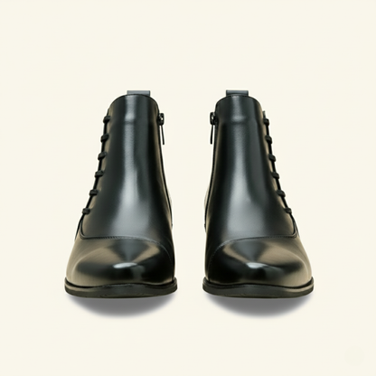Stylish Men's Black Leather Ankle Chelsea Boots