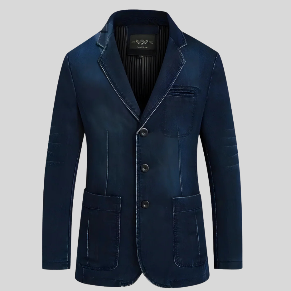 Men's Retro Style Blue Denim Jacket - OutfitLondon