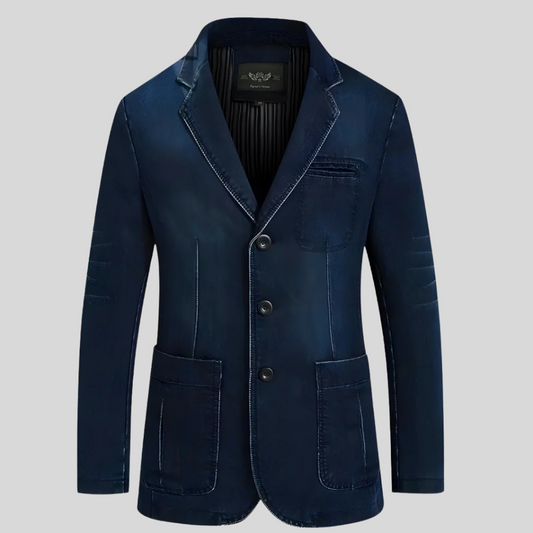 Men's Retro Style Blue Denim Jacket - OutfitLondon