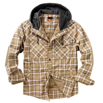 Relaxed Fit Plaid Hooded Jacket