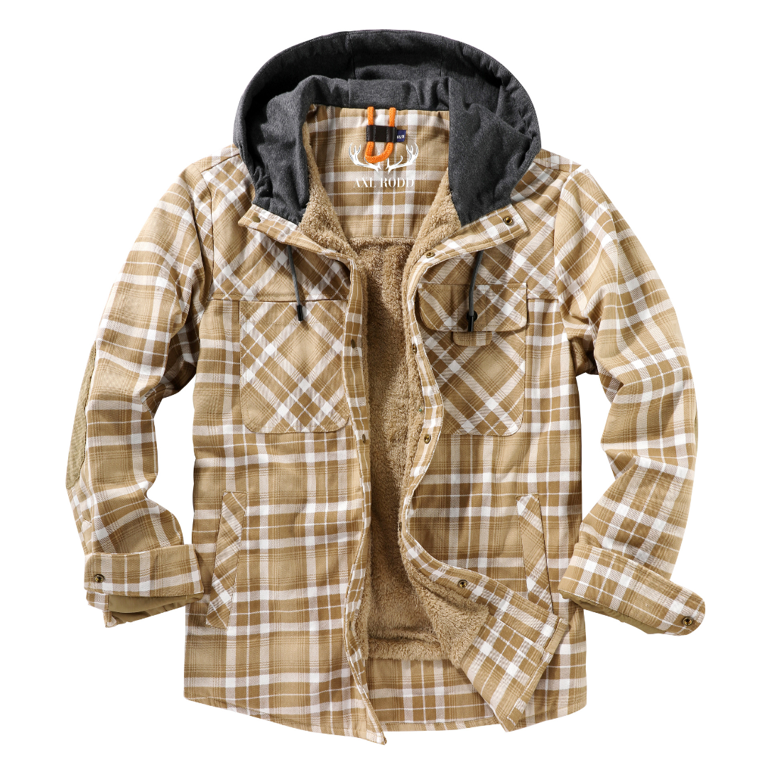 Relaxed Fit Plaid Hooded Jacket