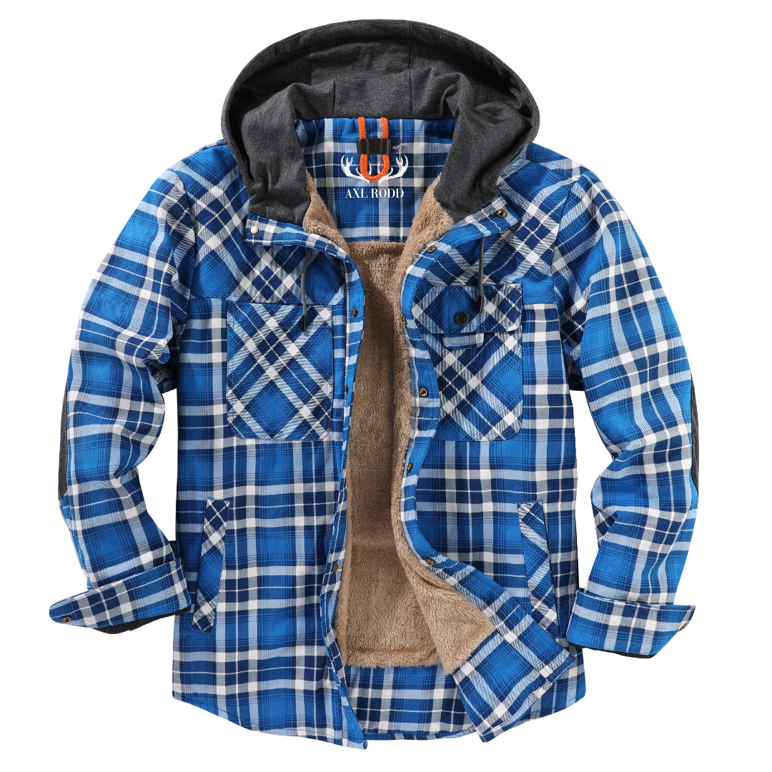Relaxed Fit Plaid Hooded Jacket