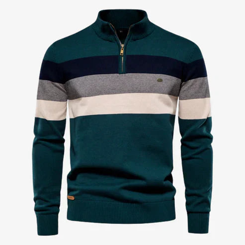 Warm Stripe Crew Neck Winter Sweater