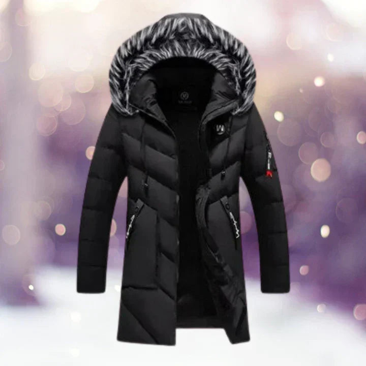 Warm Winter Parka Jacket with Faux Fur Hood