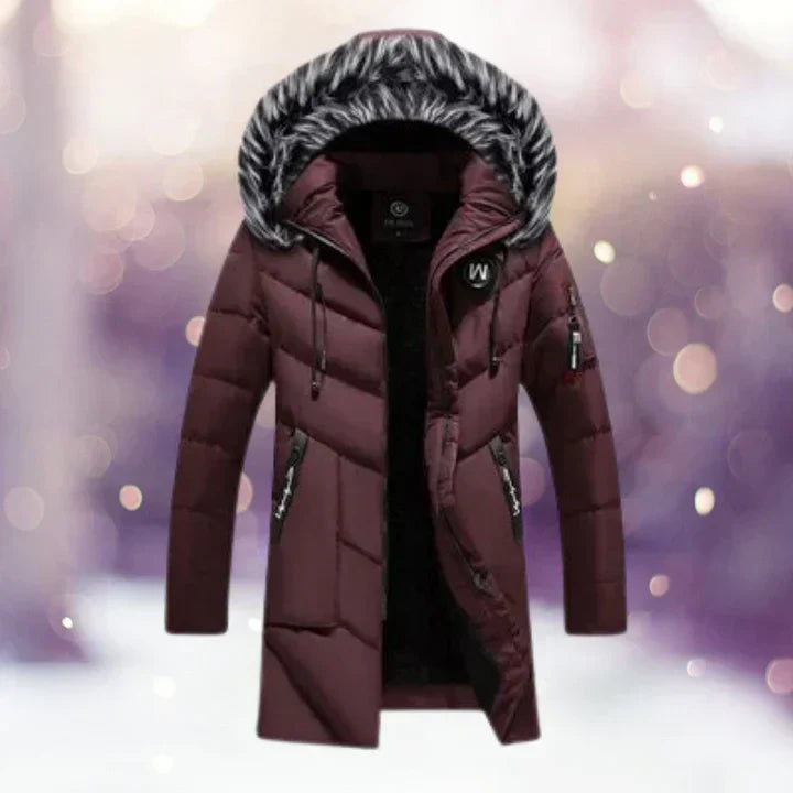 Warm Winter Parka Jacket with Faux Fur Hood - OutfitLondon