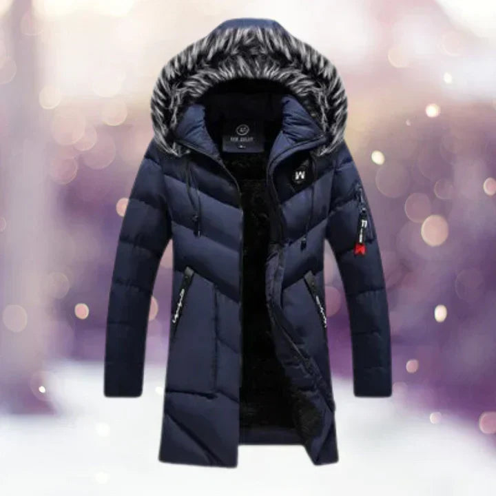 Warm Winter Parka Jacket with Faux Fur Hood