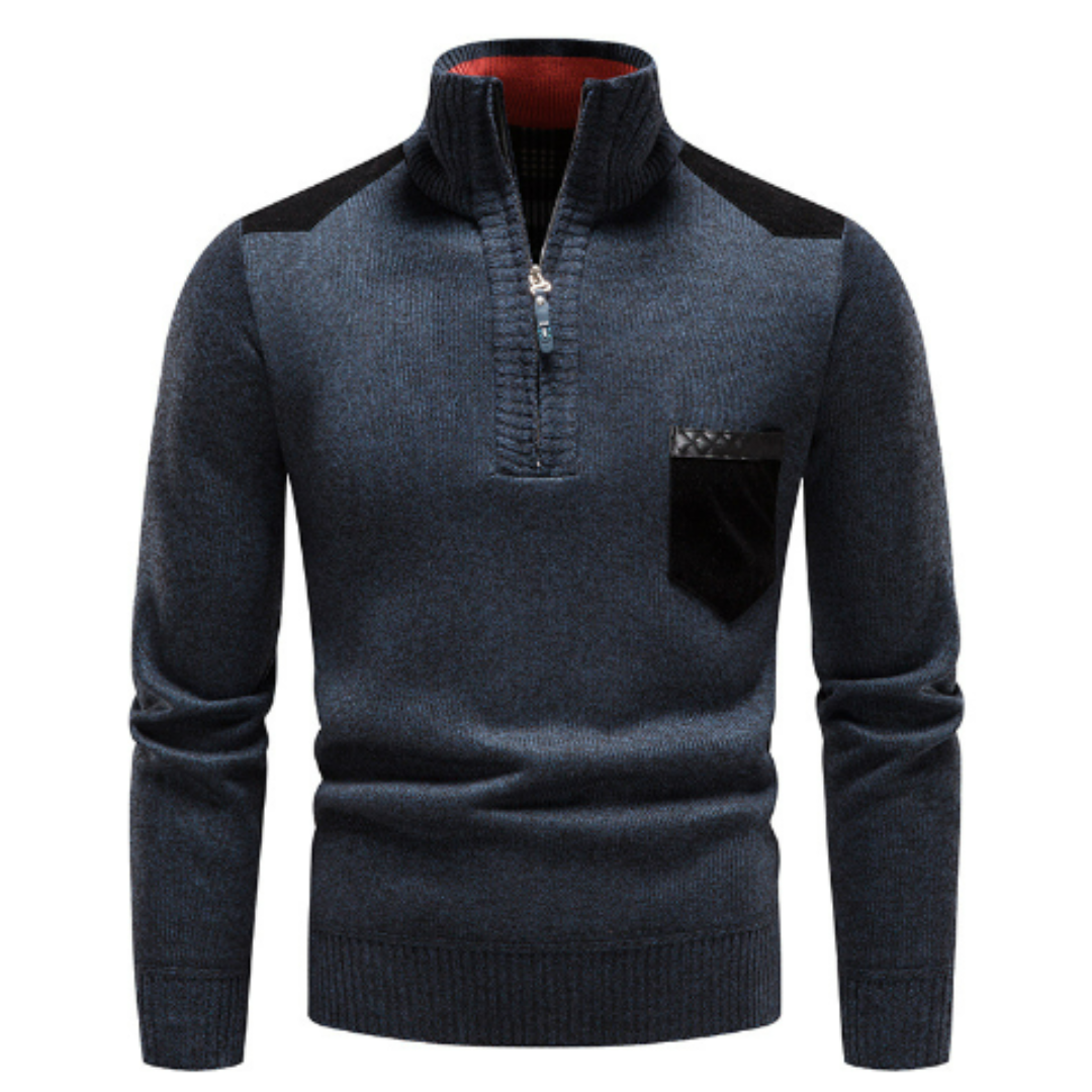 Casual Quarter Zip Crew Neck Sweater