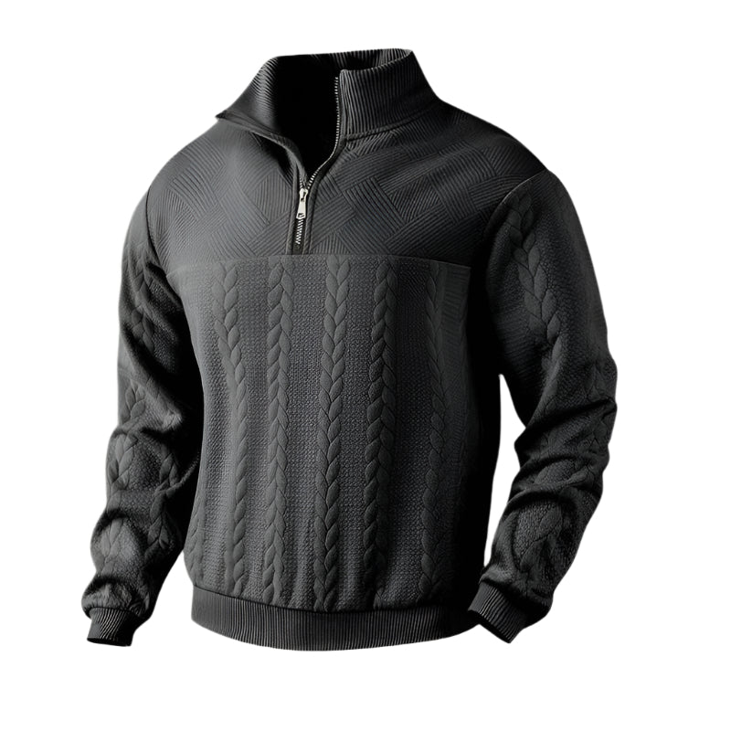 Classic Crew Neck Men's Cable Knit Sweater