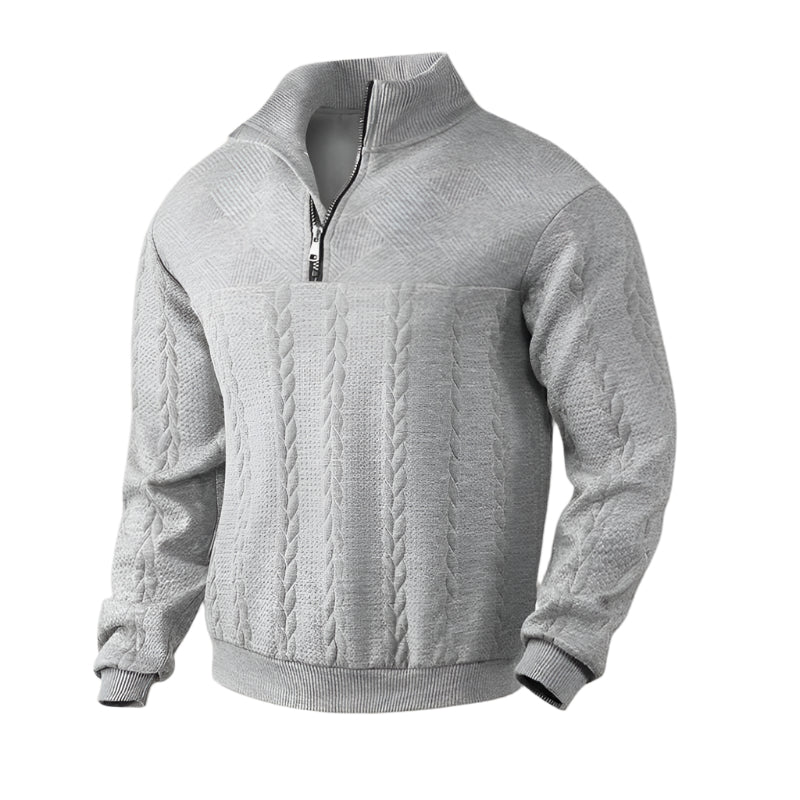 Classic Crew Neck Men's Cable Knit Sweater
