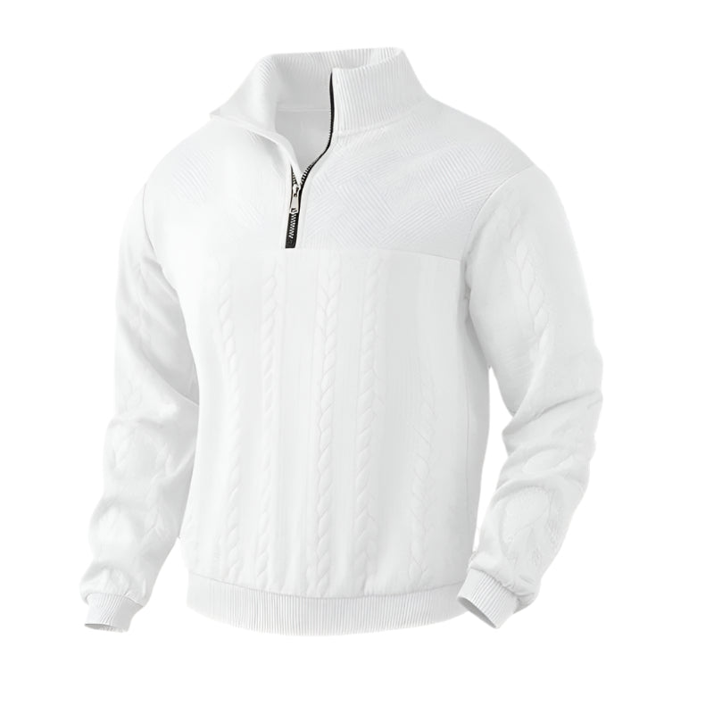 Classic Crew Neck Men's Cable Knit Sweater