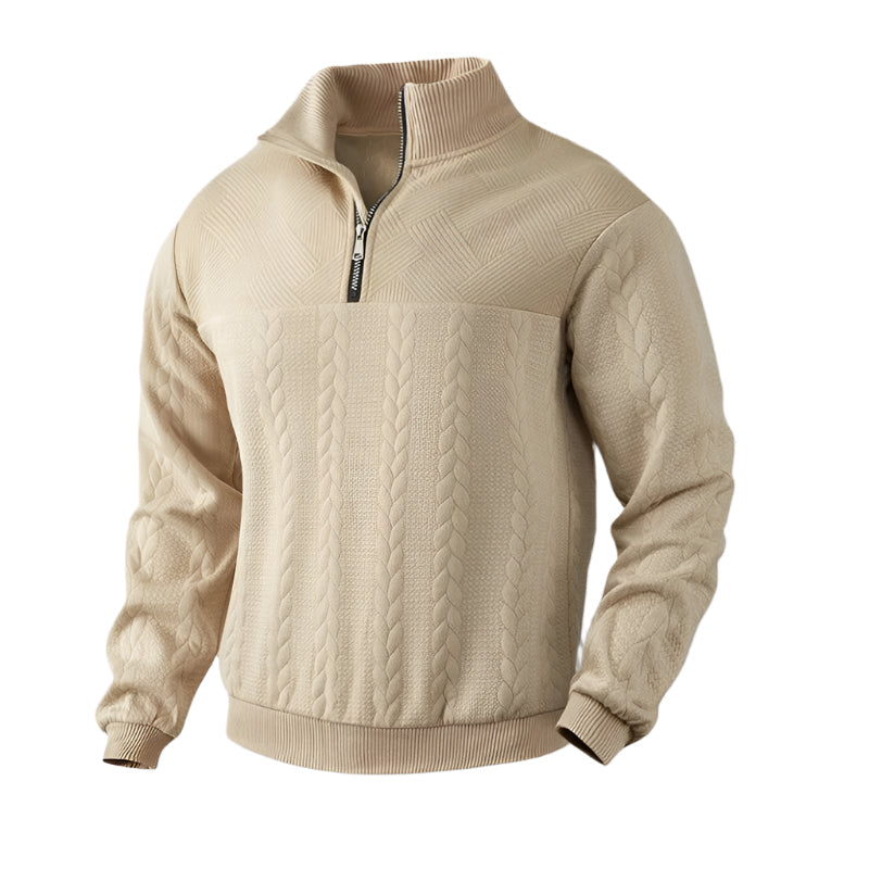 Classic Crew Neck Men's Cable Knit Sweater