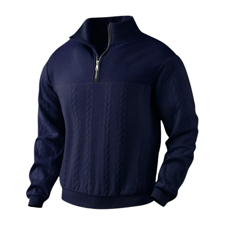 Classic Crew Neck Men's Cable Knit Sweater
