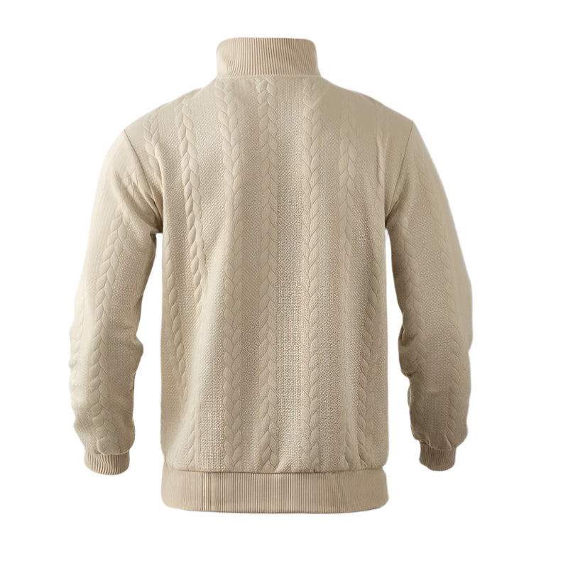 Classic Crew Neck Men's Cable Knit Sweater