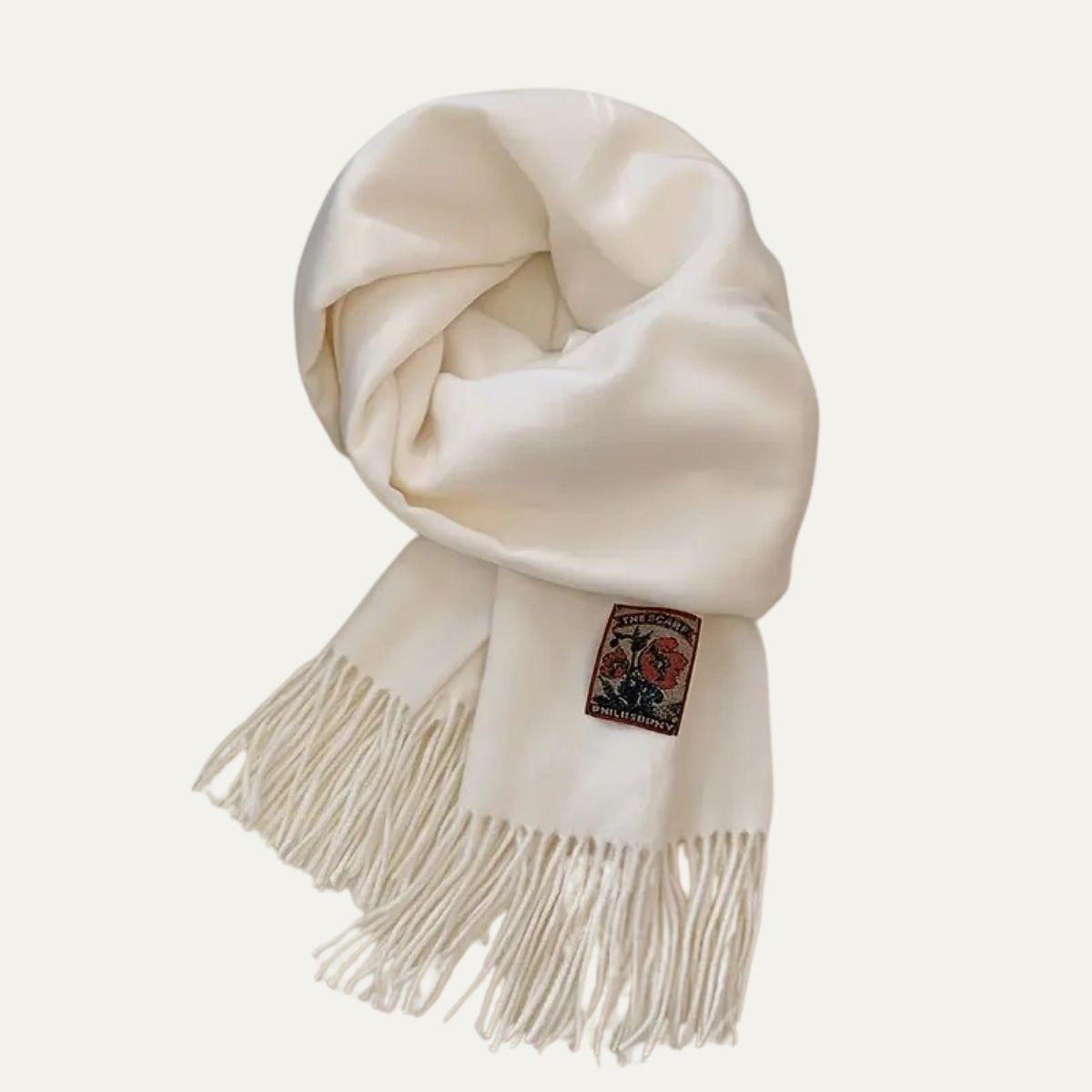 Luxury Men's White Cashmere Scarf - OutfitLondon