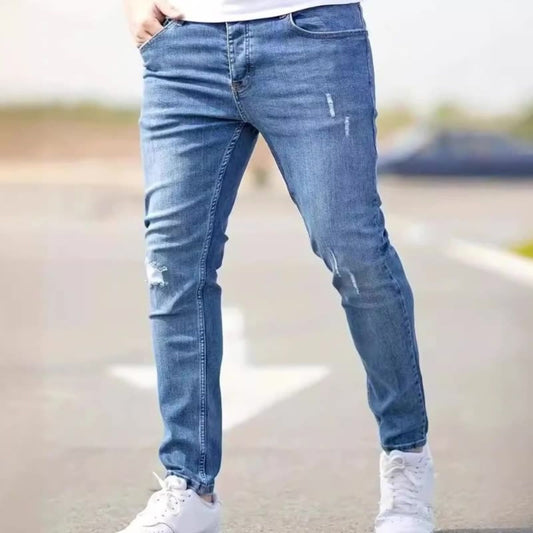 Trendy Slim Fit Ripped Stretch Skinny Jeans - OutfitLondon