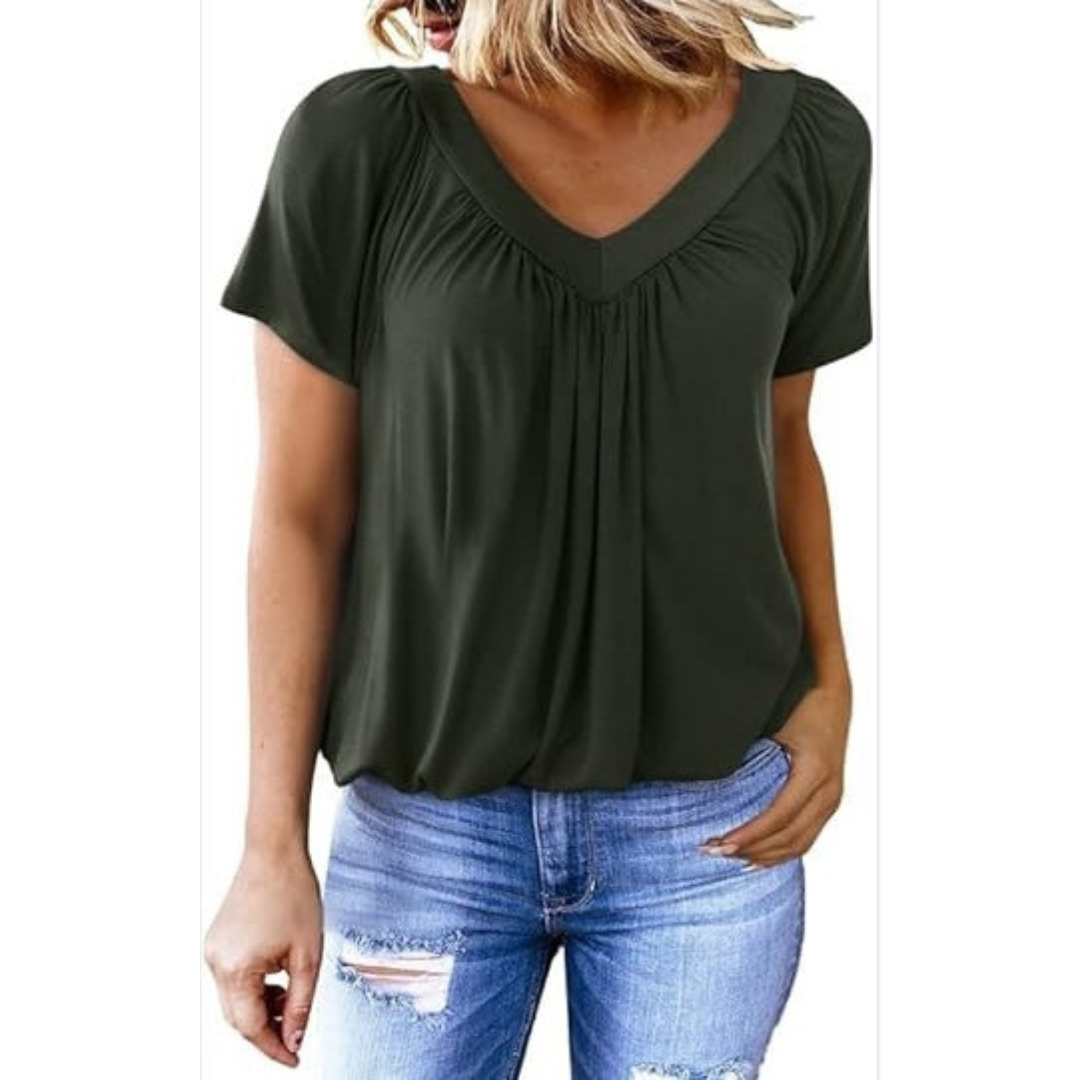 Relaxed Fit V Neck Women's Tee