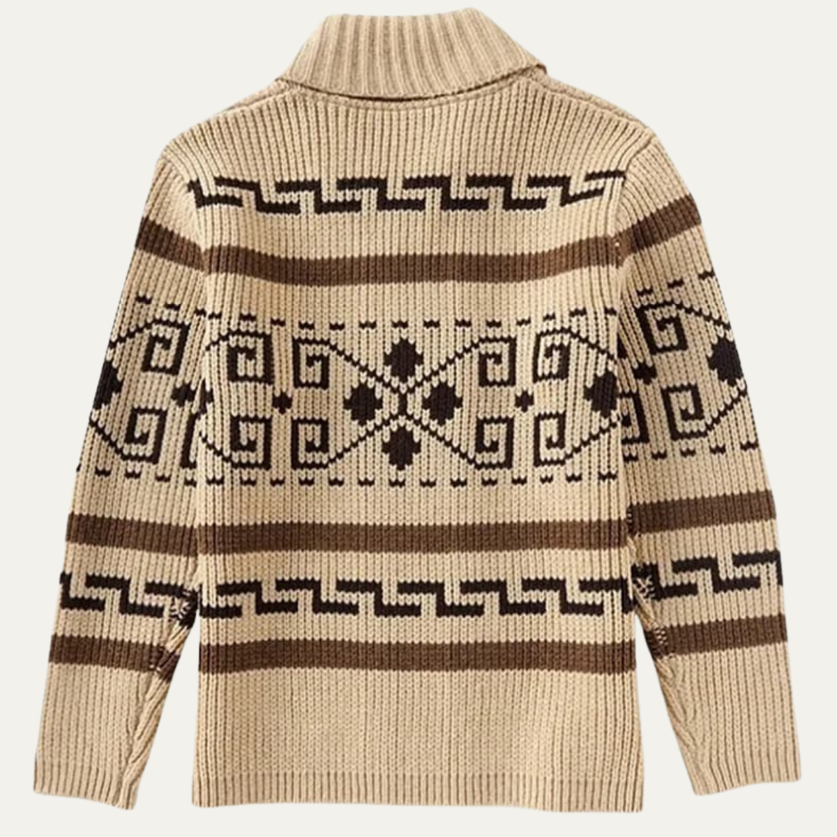 Warm Mens Aztec Pattern Crew Neck Sweater