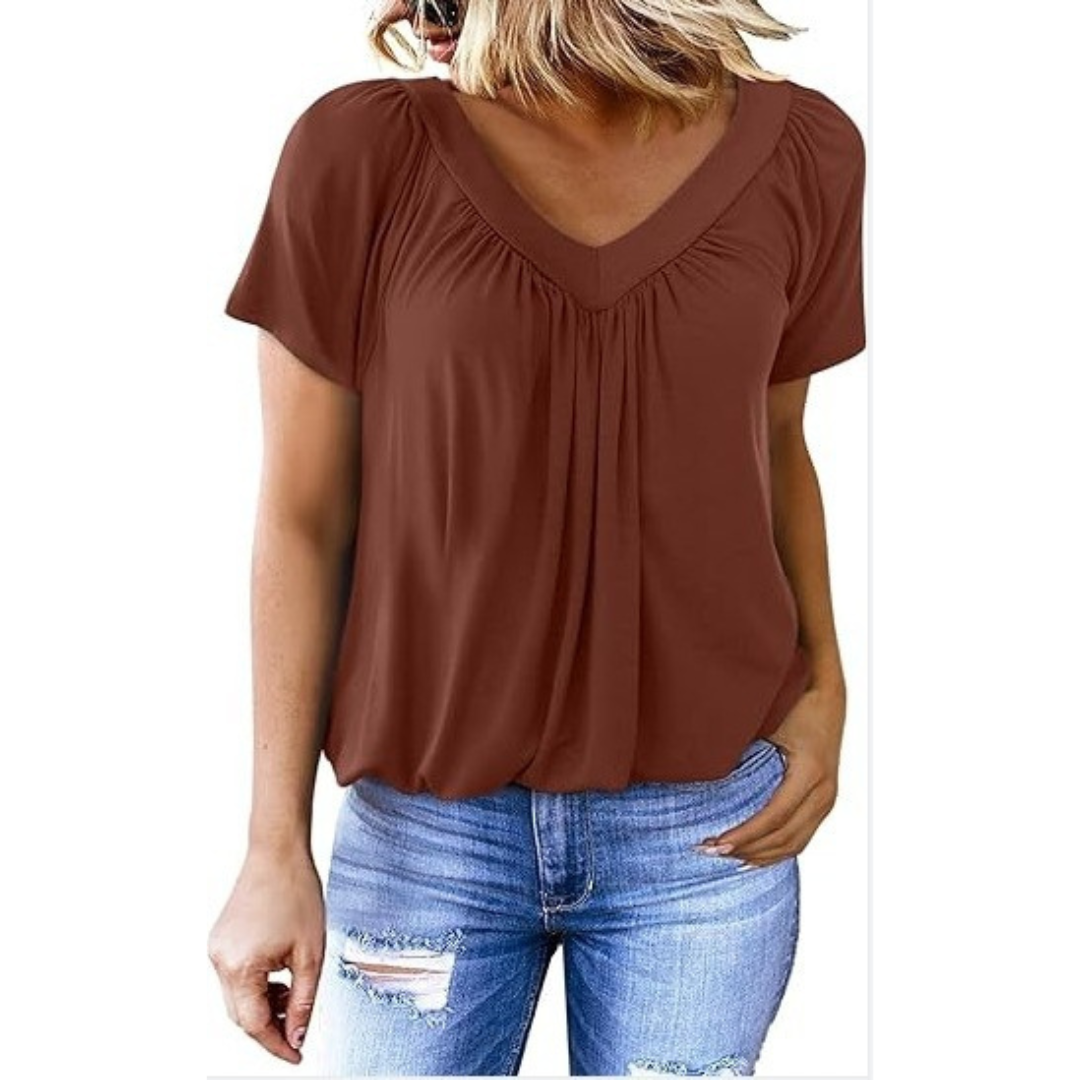 Relaxed Fit V Neck Women's Tee