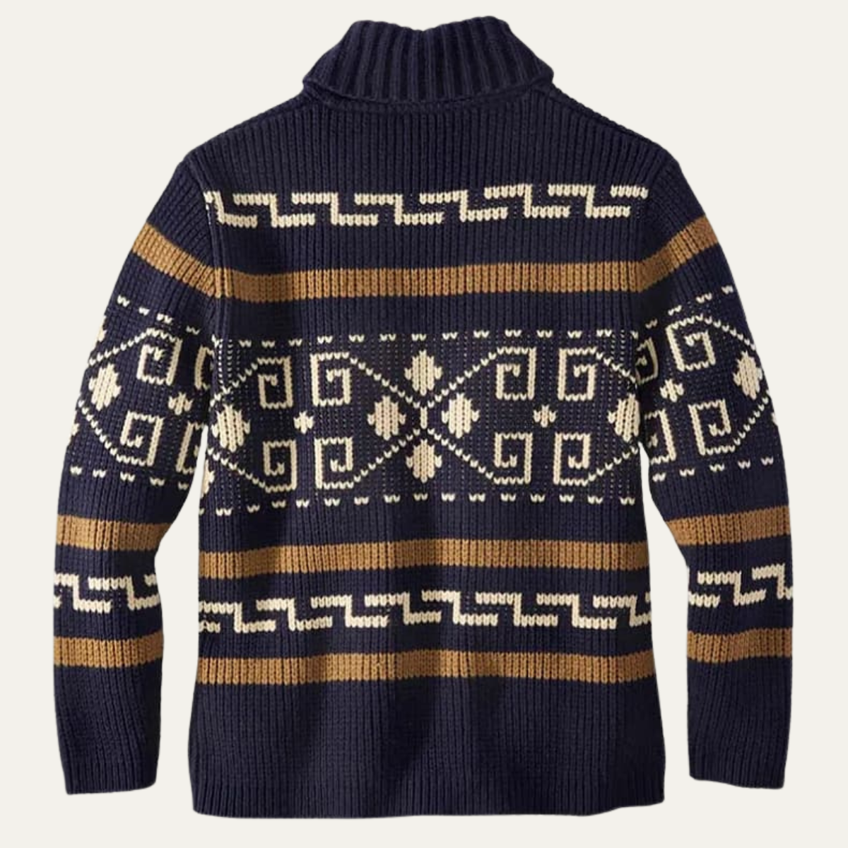 Warm Mens Aztec Pattern Crew Neck Sweater