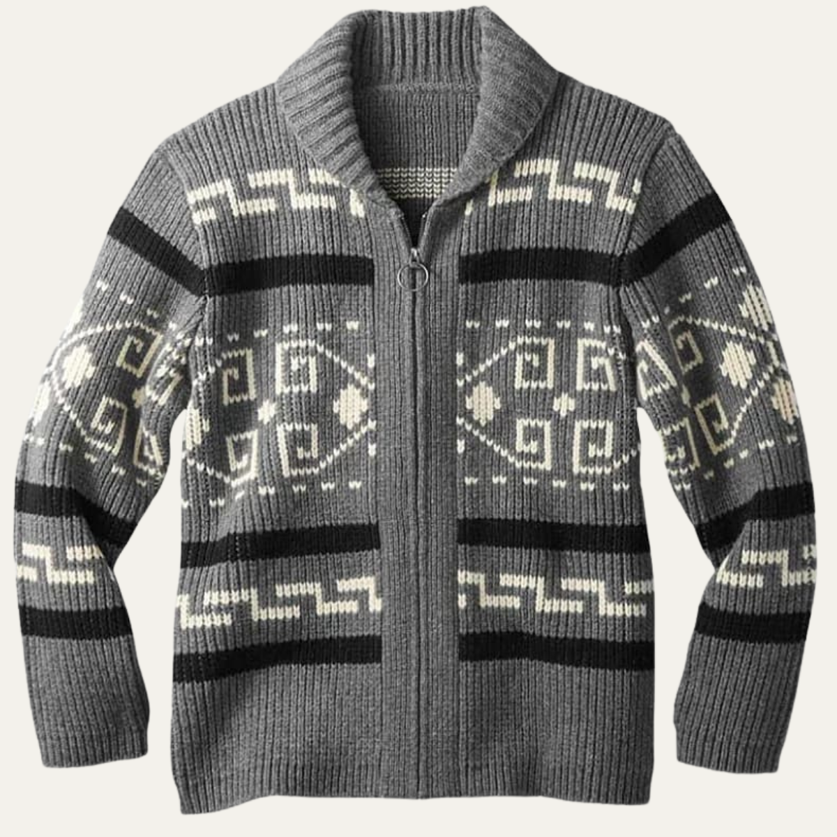 Warm Mens Aztec Pattern Crew Neck Sweater