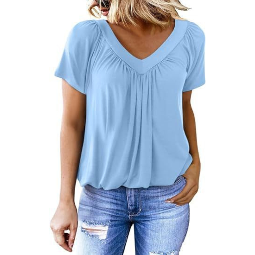Relaxed Fit V Neck Women's Tee