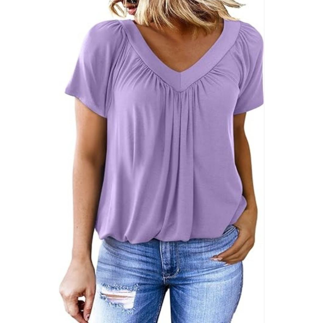 Relaxed Fit V Neck Women's Tee