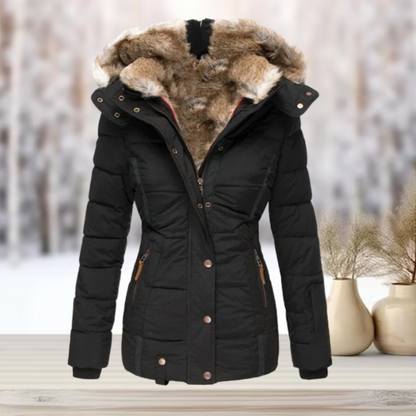 Warm Faux Fur Parka Jacket with Hood