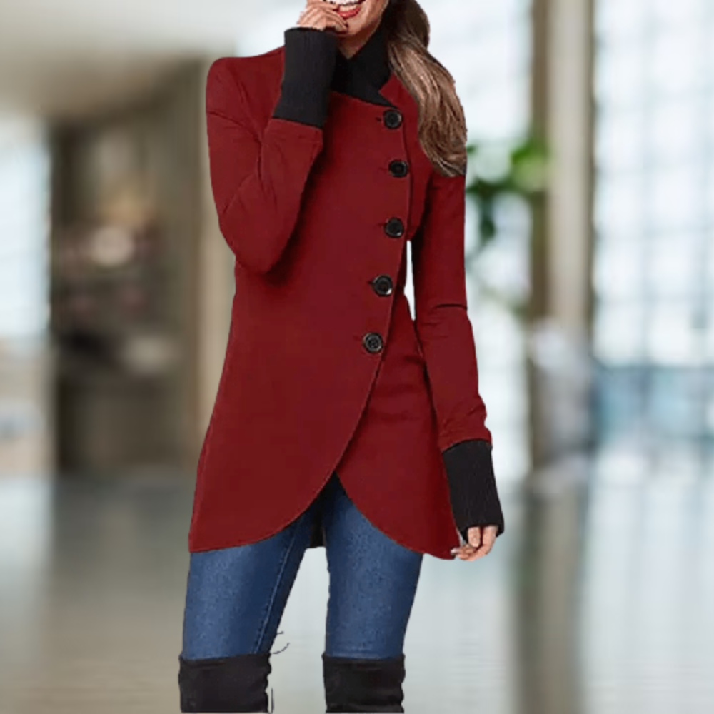 Warm Women's Uneven Hem Coat