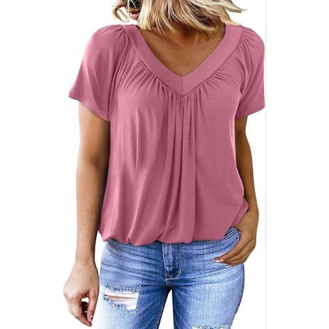 Relaxed Fit V Neck Women's Tee