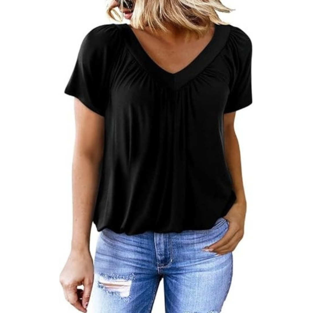 Relaxed Fit V Neck Women's Tee