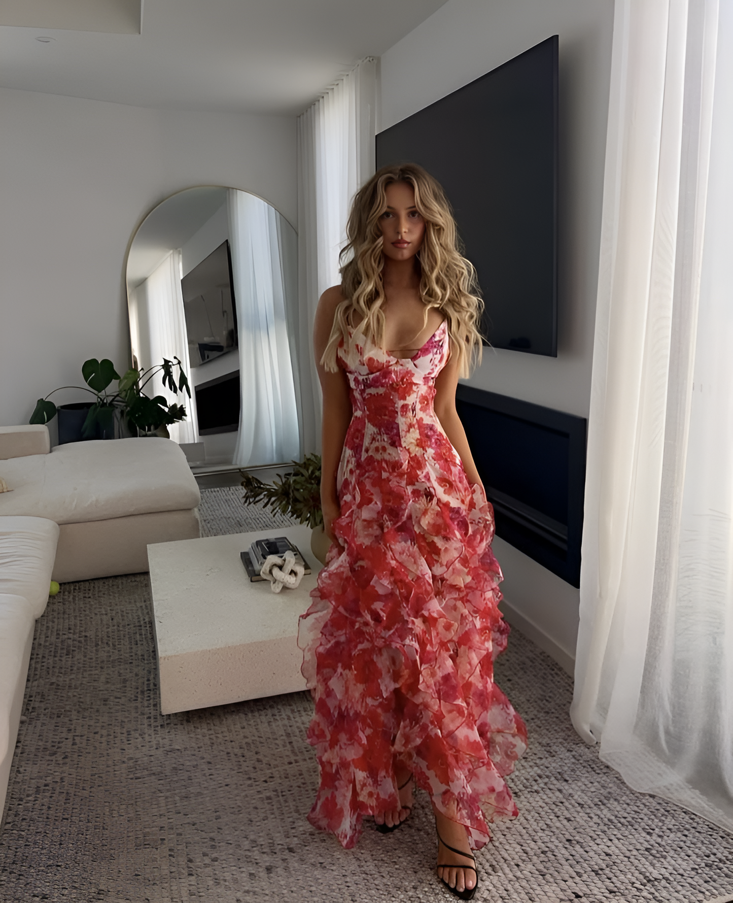 Beautiful Floral Long Dress for Special Events - OutfitLondon