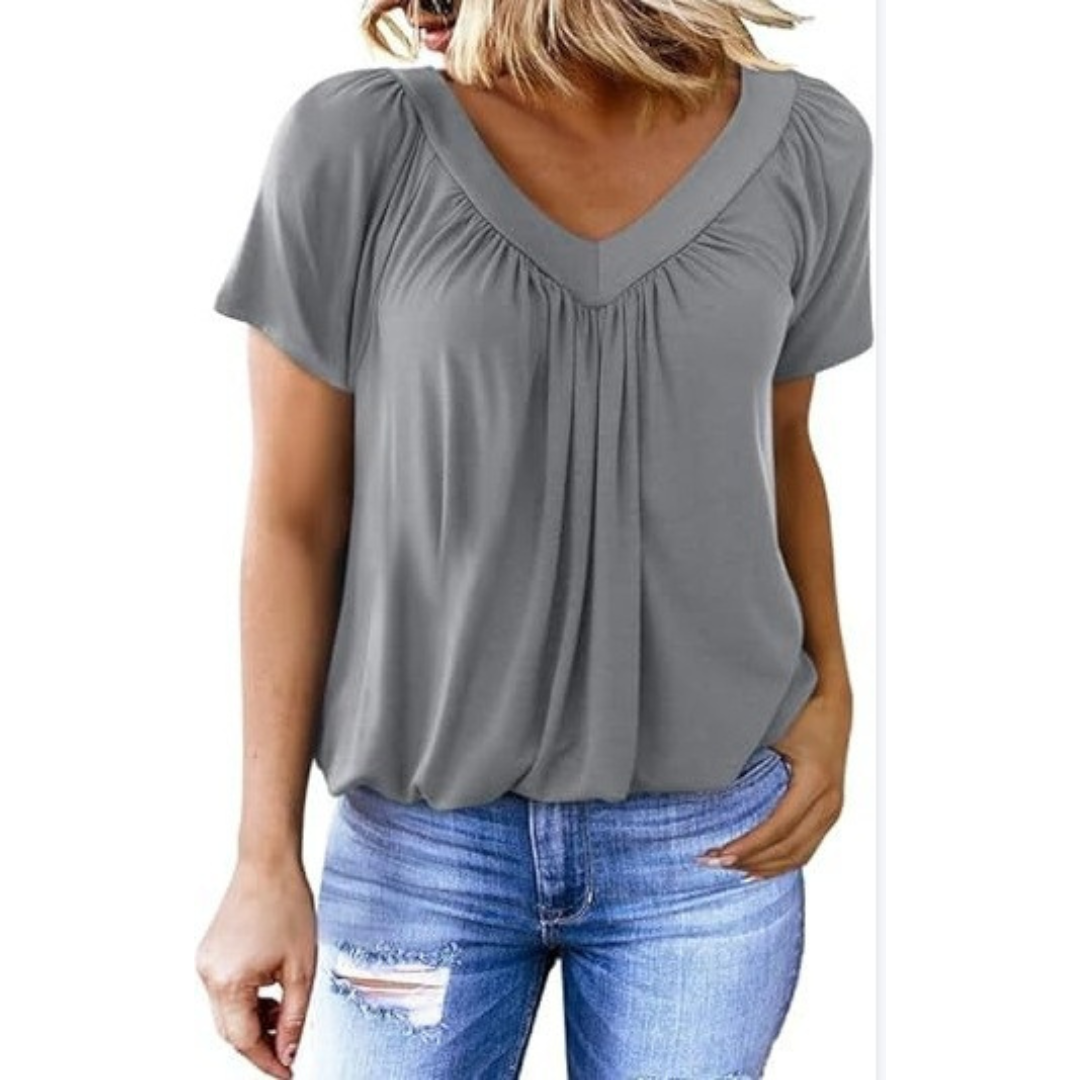 Relaxed Fit V Neck Women's Tee